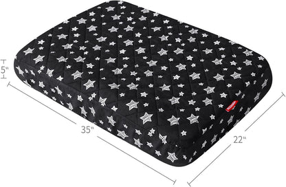 Waterproof Dog Bed Covers Replacement Lovely Grey Star Print, 27x36 Inches | Washable Pet Hair Easy to Remove, Noiseless Quilted Puppy Pet Bed Cover , for Dog/Cat, Cover Only