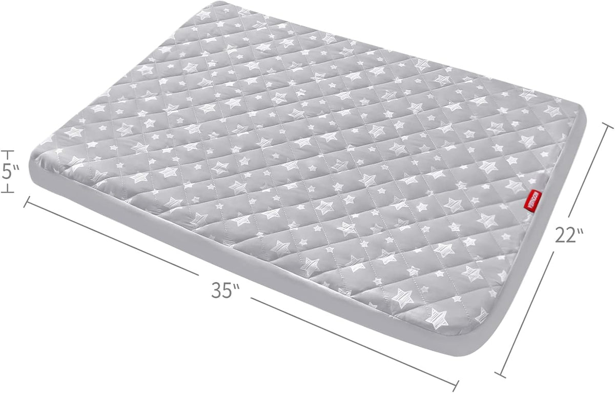 Waterproof Dog Bed Covers Replacement Lovely Grey Star Print, 27x36 Inches | Washable Pet Hair Easy to Remove, Noiseless Quilted Puppy Pet Bed Cover , for Dog/Cat, Cover Only