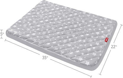 Waterproof Dog Bed Covers Replacement Lovely Grey Star Print, 27x36 Inches | Washable Pet Hair Easy to Remove, Noiseless Quilted Puppy Pet Bed Cover , for Dog/Cat, Cover Only