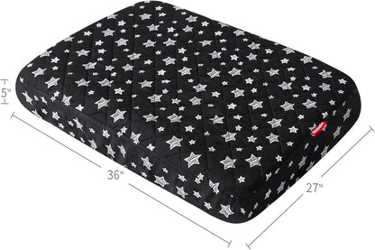 Waterproof Dog Bed Covers Replacement Lovely Grey Star Print, 27x36 Inches | Washable Pet Hair Easy to Remove, Noiseless Quilted Puppy Pet Bed Cover , for Dog/Cat, Cover Only