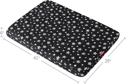 Waterproof Dog Bed Covers Replacement Lovely Grey Star Print, 27x36 Inches | Washable Pet Hair Easy to Remove, Noiseless Quilted Puppy Pet Bed Cover , for Dog/Cat, Cover Only