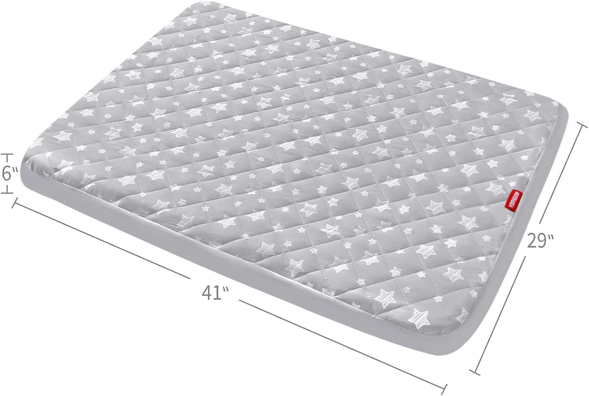 Waterproof Dog Bed Covers Replacement Lovely Grey Star Print, 27x36 Inches | Washable Pet Hair Easy to Remove, Noiseless Quilted Puppy Pet Bed Cover , for Dog/Cat, Cover Only