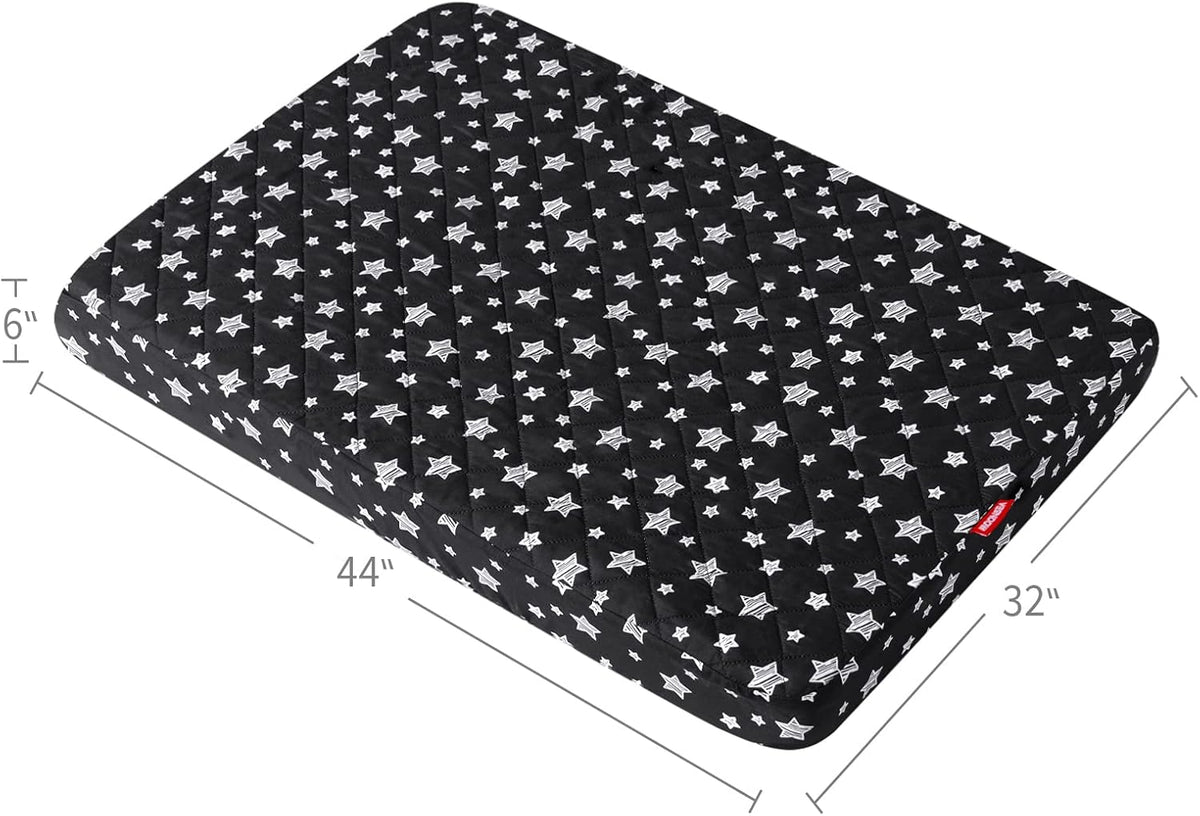 Waterproof Dog Bed Covers Replacement Lovely Grey Star Print, 27x36 Inches | Washable Pet Hair Easy to Remove, Noiseless Quilted Puppy Pet Bed Cover , for Dog/Cat, Cover Only