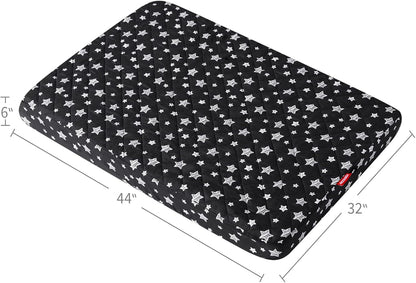 Waterproof Dog Bed Covers Replacement Lovely Grey Star Print, 27x36 Inches | Washable Pet Hair Easy to Remove, Noiseless Quilted Puppy Pet Bed Cover , for Dog/Cat, Cover Only