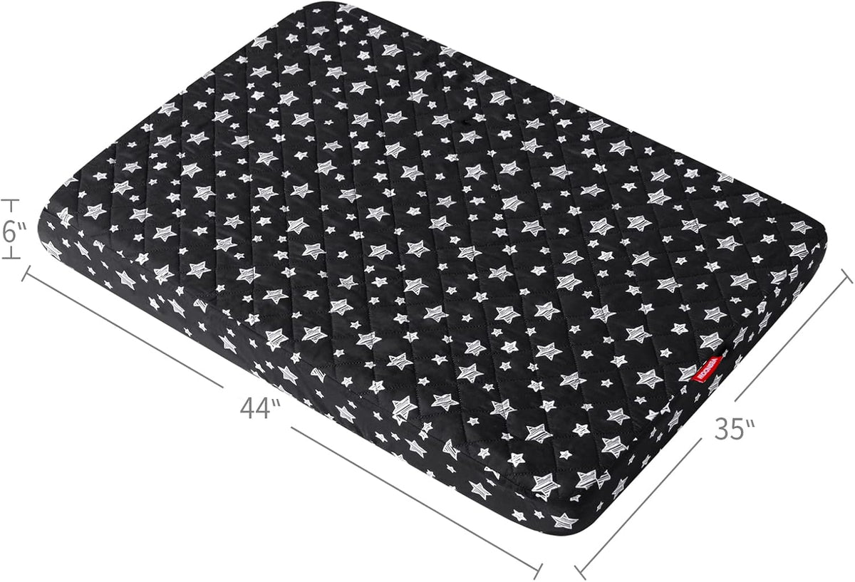 Waterproof Dog Bed Covers Replacement Lovely Grey Star Print, 27x36 Inches | Washable Pet Hair Easy to Remove, Noiseless Quilted Puppy Pet Bed Cover , for Dog/Cat, Cover Only