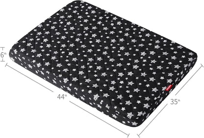 Waterproof Dog Bed Covers Replacement Lovely Grey Star Print, 27x36 Inches | Washable Pet Hair Easy to Remove, Noiseless Quilted Puppy Pet Bed Cover , for Dog/Cat, Cover Only