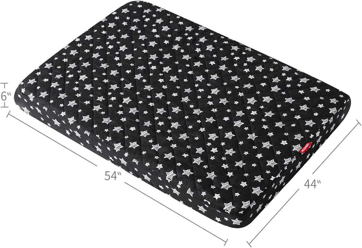 Waterproof Dog Bed Covers Replacement Lovely Grey Star Print, 27x36 Inches | Washable Pet Hair Easy to Remove, Noiseless Quilted Puppy Pet Bed Cover , for Dog/Cat, Cover Only