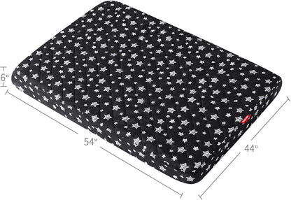 Waterproof Dog Bed Covers Replacement Lovely Grey Star Print, 27x36 Inches | Washable Pet Hair Easy to Remove, Noiseless Quilted Puppy Pet Bed Cover , for Dog/Cat, Cover Only