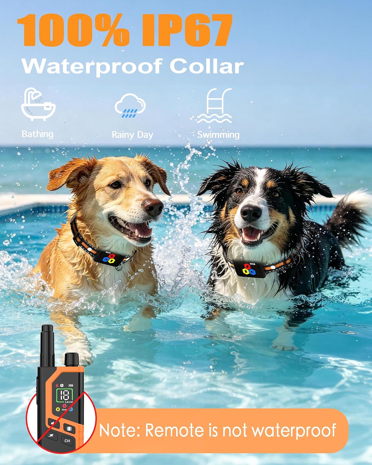 Dog Shock Collar, 3300FT Dog Training Collar with Remote for 10-120lbs Dogs