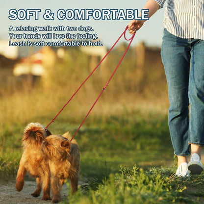 Multi Function Leather Dog Leash 8ft Genuine Leather Leash for Dogs Hands Free Pet Leashes Double Ended Pet Training Leashes for Small Medium Large Dogs