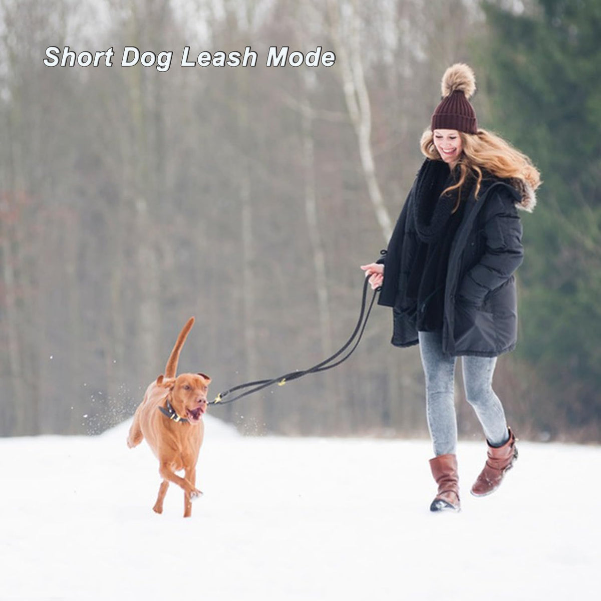 Multi Function Leather Dog Leash 8ft Genuine Leather Leash for Dogs Hands Free Pet Leashes Double Ended Pet Training Leashes for Small Medium Large Dogs