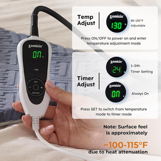 Dog Heating Pad Medium, Heated Dog Bed, 11 Temp & 25 Timer Settings