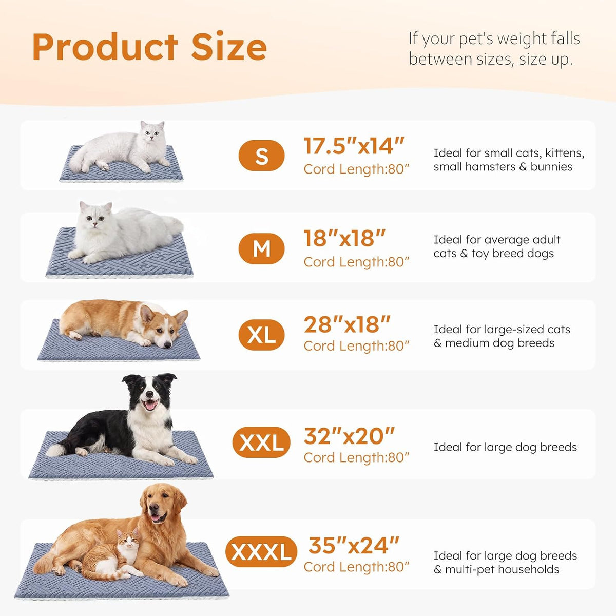 Dog Heating Pad Medium, Heated Dog Bed, 11 Temp & 25 Timer Settings