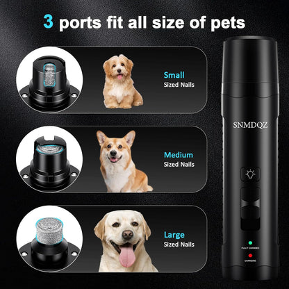Dog Nail Grinder, Dog Nail Trimmers, and Clippers Kit with 2 LED Lights. Super Quiet Electric Pet Nail Grinder, Rechargeable, for Small, Medium, and Large Dogs & Cats, 2 Diamond Grinding Wheels.
