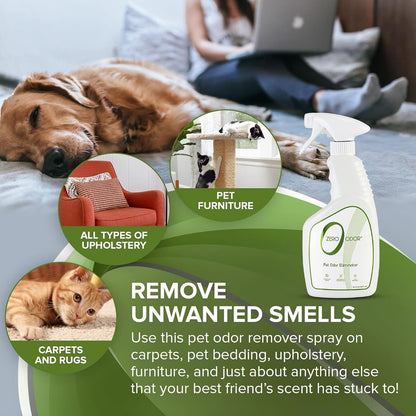 Pet Odor Eliminator Spray for Dog & Cat Urine, Carpet Deodorizer