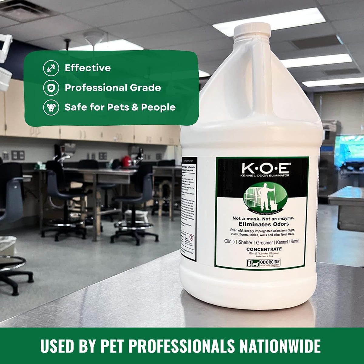 K.O.E Kennel Odor Eliminator Concentrate, Fresh Scent, 16 oz - Non-Enzymatic Formula for Cages, Runs, Home and Kennel Use