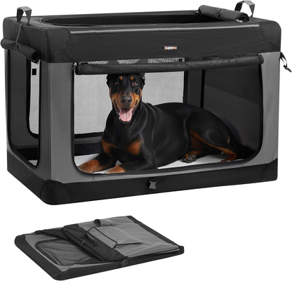 Feandrea Collapsible Dog Crate, Portable Oxford Fabric Pet Carrier, 36-Inch