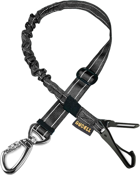 Dog Seat Belt for Car,Updated 3-in-1 Bungee Dog Car Harness,Black