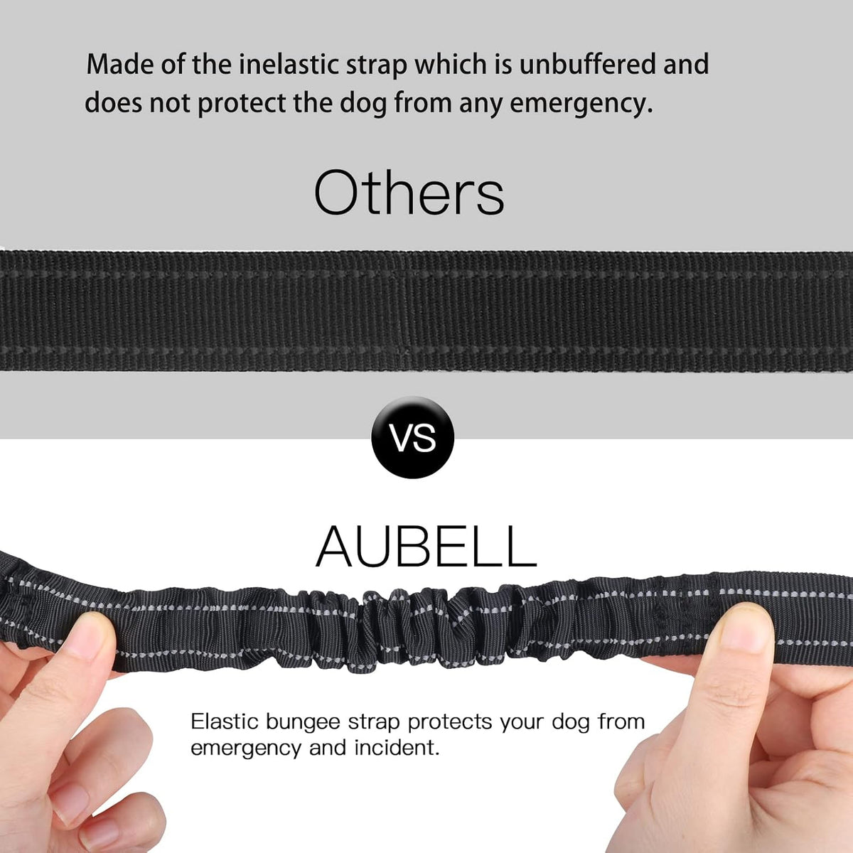 Dog Seat Belt for Car,Updated 3-in-1 Bungee Dog Car Harness,Black