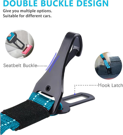 Dog Seat Belt for Car,Updated 3-in-1 Bungee Dog Car Harness,Black