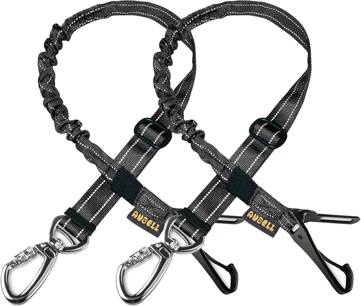 Dog Seat Belt for Car,Updated 3-in-1 Bungee Dog Car Harness,Black