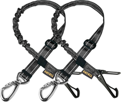 Dog Seat Belt for Car,Updated 3-in-1 Bungee Dog Car Harness,Black