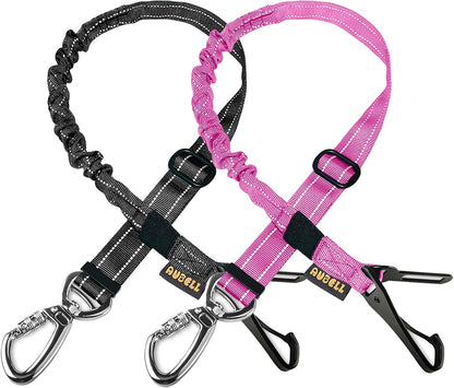 Dog Seat Belt for Car,Updated 3-in-1 Bungee Dog Car Harness,Black