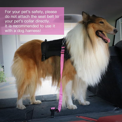 Dog Seat Belt for Car,Updated 3-in-1 Bungee Dog Car Harness,Black