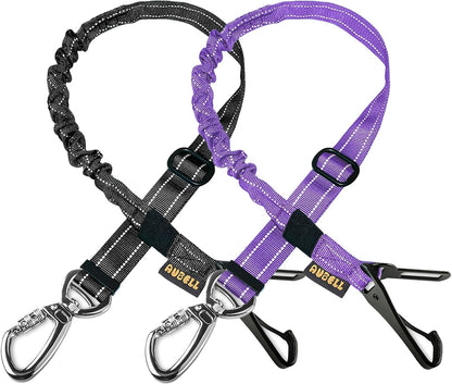 Dog Seat Belt for Car,Updated 3-in-1 Bungee Dog Car Harness,Black