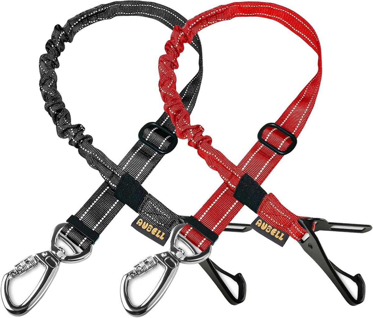 Dog Seat Belt for Car,Updated 3-in-1 Bungee Dog Car Harness,Black