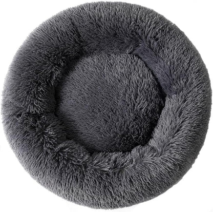 Donut Cat Bed, Calming Dog Beds for Small Dogs & Indoor Cats, Dark Dray