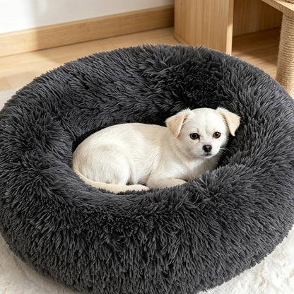 Donut Cat Bed, Calming Dog Beds for Small Dogs & Indoor Cats, Dark Dray