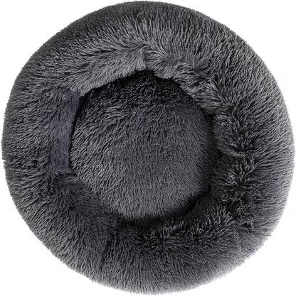 Donut Cat Bed, Calming Dog Beds for Small Dogs & Indoor Cats, Dark Dray