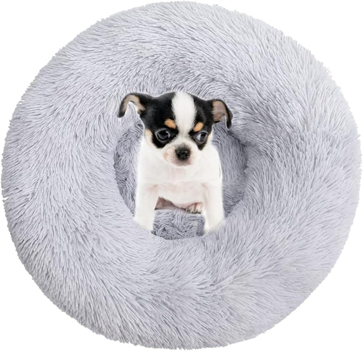 Donut Cat Bed, Calming Dog Beds for Small Dogs & Indoor Cats, Dark Dray