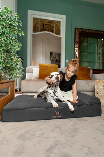 XL Dog Bed, 45x35x9.1 Inch, Orthopedic Large Dog Beds, Eggshell Memory Foam Infused with Cooling Gel, Water Resistant, Machine Washable, Includes Inner Cover