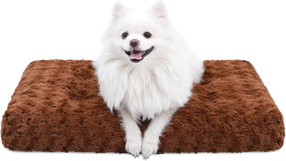 KSIIA Washable Dog Bed Medium Size Dog Crate Bed Plush Pet Mat 35"x23" Gray | Deluxe Plush Comfy Kennel Pad, Anti-Slip Bottom,Deep Sleeping Mat for Medium Dogs,Machine Washable for Easy Cleaning