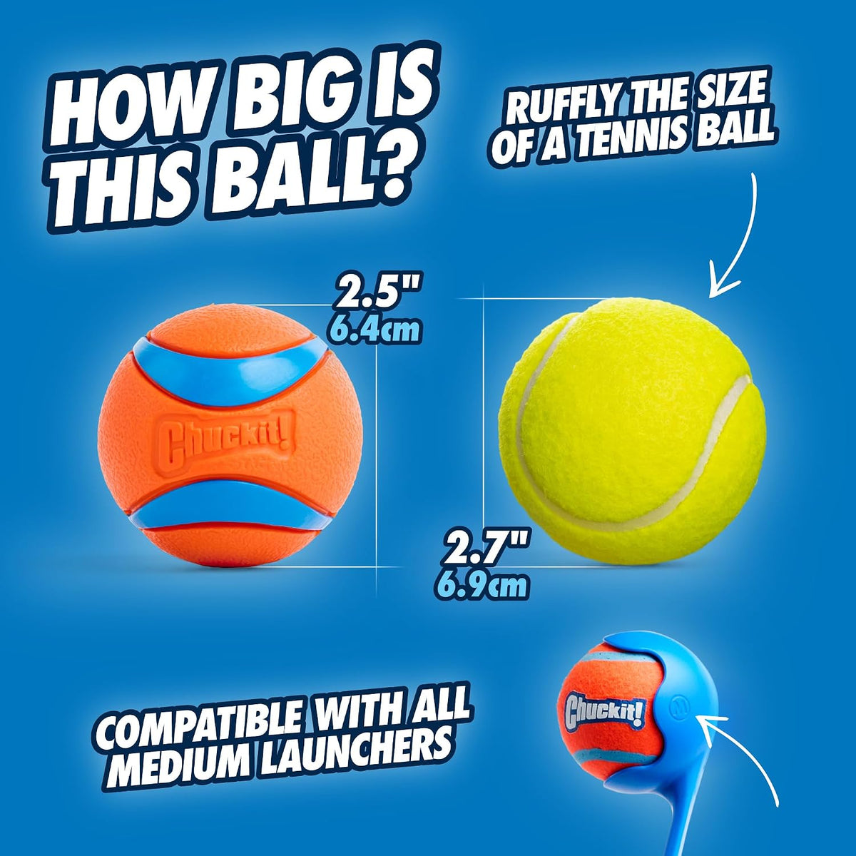 ! Ultra Ball Dog Toy, Durable Rubber, Medium 2.5-in, 2 Pack
