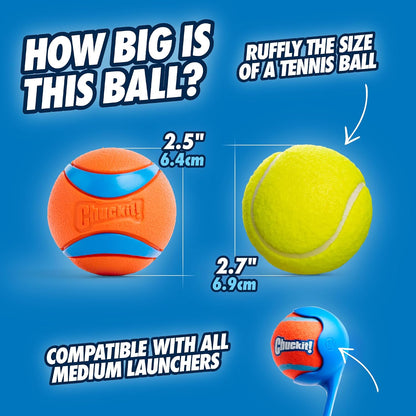 ! Ultra Ball Dog Toy, Durable Rubber, Medium 2.5-in, 2 Pack
