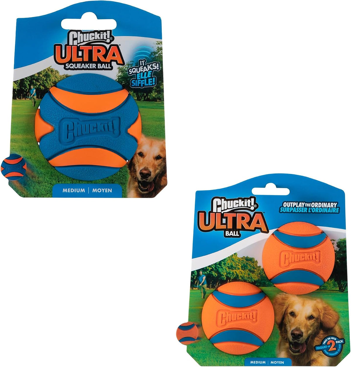 ! Ultra Ball Dog Toy, Durable Rubber, Medium 2.5-in, 2 Pack