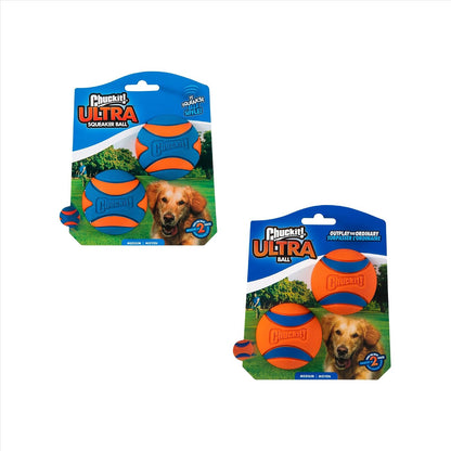 ! Ultra Ball Dog Toy, Durable Rubber, Medium 2.5-in, 2 Pack