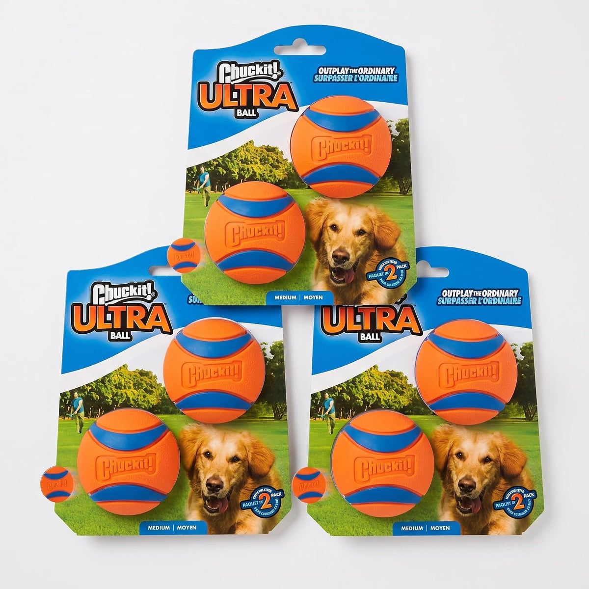 ! Ultra Ball Dog Toy, Durable Rubber, Medium 2.5-in, 2 Pack