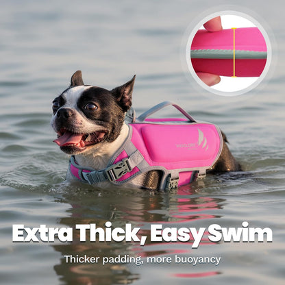 Dog Life Vest High Buoyancy Dog Swim Vest, M, Pink