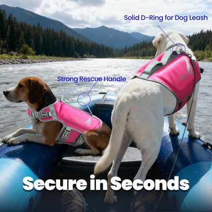 Dog Life Vest High Buoyancy Dog Swim Vest, M, Pink