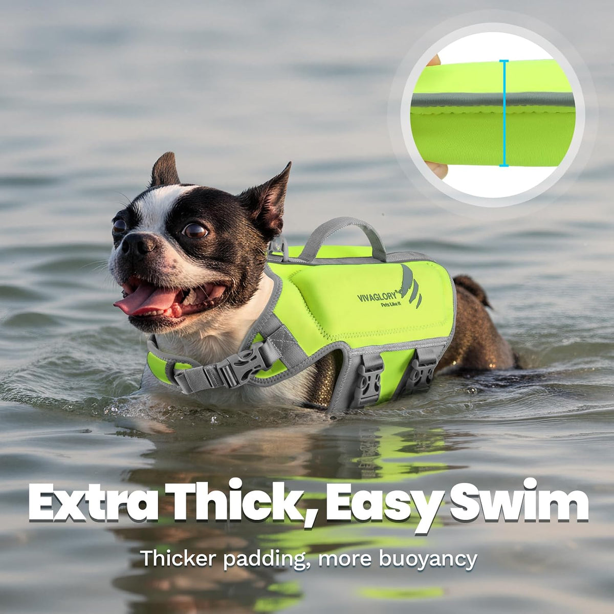 Dog Life Vest High Buoyancy Dog Swim Vest, M, Pink