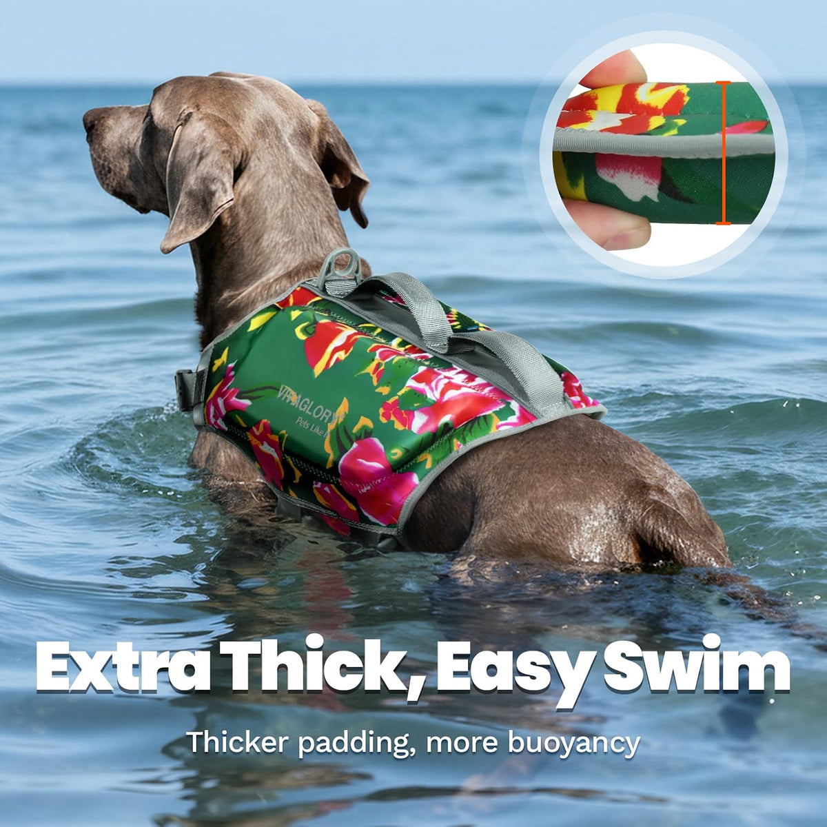 Dog Life Vest High Buoyancy Dog Swim Vest, M, Pink