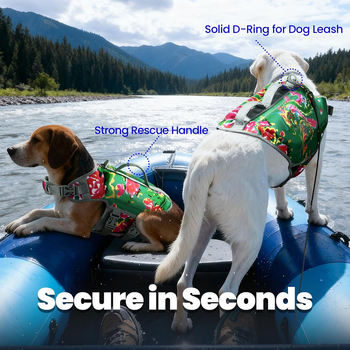 Dog Life Vest High Buoyancy Dog Swim Vest, M, Pink