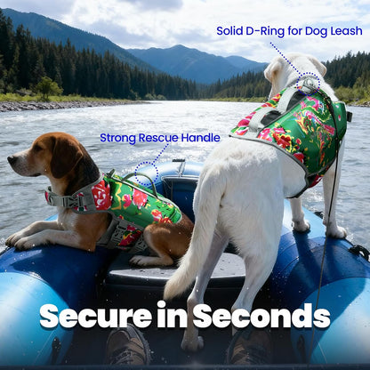 Dog Life Vest High Buoyancy Dog Swim Vest, M, Pink