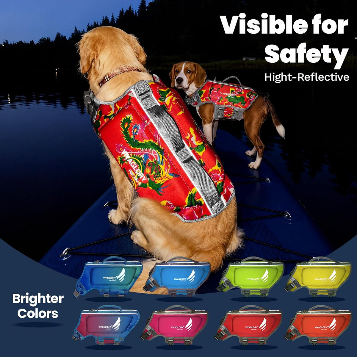 Dog Life Vest High Buoyancy Dog Swim Vest, M, Pink