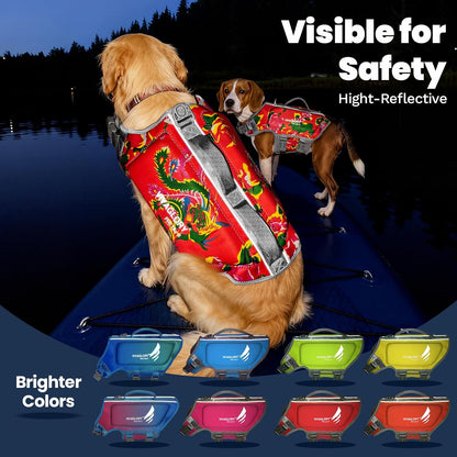 Dog Life Vest High Buoyancy Dog Swim Vest, M, Pink