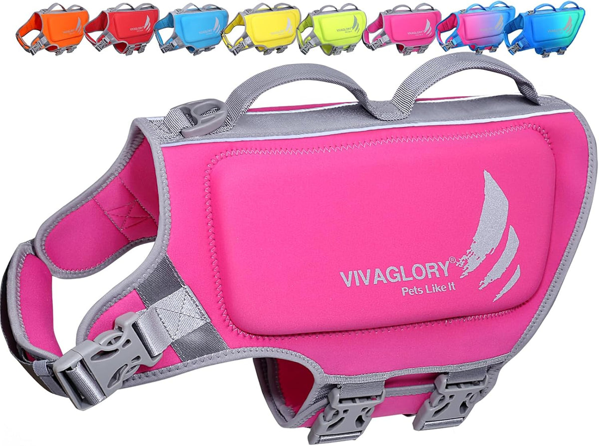Dog Life Vest High Buoyancy Dog Swim Vest, M, Pink